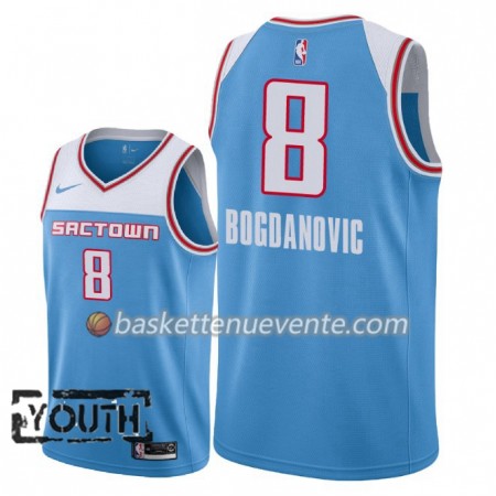 Maillot Basket Sacramento Kings Bogdan Bogdanovic 8 2018-19 Nike City Edition Bleu Swingman - Enfant
